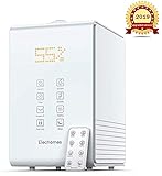 Elechomes SH8820 Ultraschall-Luftbefeuchter 5.5L Vaporizer Warm-Kaltnebelbefeuchter für große Schlafzimmerbabys mit Fernbedienung Luftfeuchtigkeitsüberwachung12-40h 550 ml/h max Luftfeuchtigkeit(weiß)