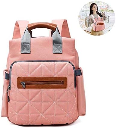 LVLUOYE Diaper Bag Multi-Function Waterproof Travel Backpack, Care kit,Black-Pink