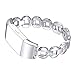 Produktbild Armband für Fitbit Charge 2, MeiC Power Luxus Edelstahl Uhrenarmband Replacement Fashion Design Smart Watch Heart Rate Ersatz Armband mit Verstellbarem Metallschließe und Kristall Strass Diamant für Fitbit Charge 2 Ersatzarmbänder