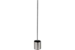 Bambelaa! Lång toalettborste toalettborsthållare rostfritt stål glas silver svart (ca 67 cm)