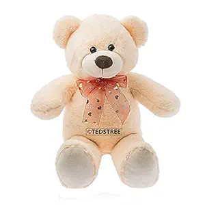 TEDSTREE Cute Plush Soft Toy for Kids Perfect Present for Birthday, Babies & Children Teddy Bear Toy (38 cm, Cream)