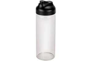 WENKO Distributeur Huile & vinaigre Flip, 450 ML, Fermeture Automatique après versement de la Dose, Fonction Auto-Flip, Bouteille en Verre, Bouchon en Acier Inoxydable & Plastique, Ø 6 x 20 cm