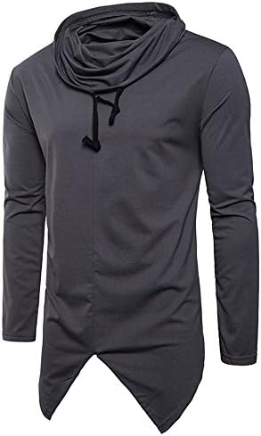 OXFLY Men's Funnel Turtleneck Drawstrings Pullover Sweaters