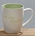 Produktbild Becher Kaffeebecher Keramik creme- grün 'Love is all we need' grüne Schrift