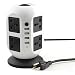 Produktbild Intelligent Power Strip vertikal Socket Board Multiple Sockets 4 USB Extension Tower Typ Überlast Schutz Lightning-Proof Buchse für Heim-und Büro-Appliances , black and white