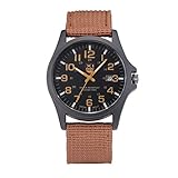 Mens-Datums-Edelstahl-Militärsport-analoge Quarz-Armee-Armbanduhr Chenang der im Freien Herren-/Damen-Uhr Ø 39mm mit Milanaise-Armband Canvas Kalenderuhr