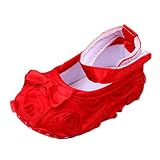 Bluelans® Lovely Newborn Infant Toddler Baby Girl Rose Style Soft Warm Princess Shoes with Cute Bow 0-18 Months (6-12 month, Red)