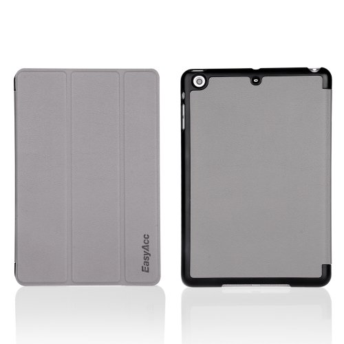 EasyAcc Ultra Slim Apple ipad mini 3 / iPad mini Retina Display / iPad mini Hülle Ledertasche Flip Case Smart Cover mit Wake up und Standfunktion für iPad mini und iPad mini 2 / ipad mini 3 (2014) – Grau, Kunstleder - 8