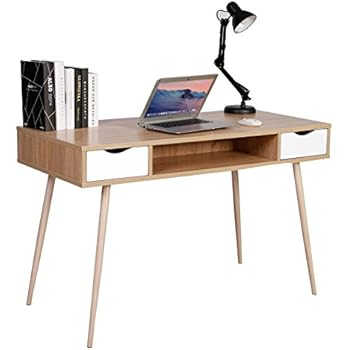 Homfa computer desk study writing table with drawers 07 picture