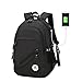 Produktbild Rucksäcke Damen Herren, Freizeit Schulranzen mit USB-Ladeschnittstelle, Geschäft Daypacks Backpack für Mädchen Männer Teenager Jungen