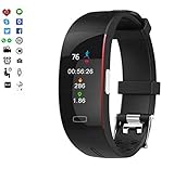 APJJ Fitness-Tracker, EKG + PPG Herzfrequenz-Monitor Blutdruck Sleep Monitoring Smart Armband mit Temperaturmessung und Activity Track Pedometer,E