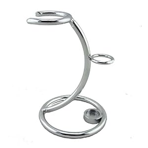 VIGSHAVING Chrome Plated Metal Shaving Brush and Razor Set Stand - Image 4