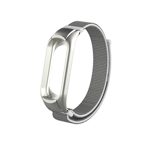 Amlaiworld Correas de Reloj compatibles con xiaomi mi Band 3 Correa,Reemplazo de Pulsera de smartwatch Muñequeras Nylon Pulsera Deportiva de Correa (Gris)