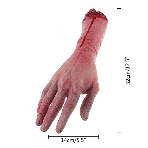 Realistic Latex Gory Human Arm Hand Life Size Scary Bloody Blood Body Parts for Halloween Party Indoor Outdoor Prop and Cosplay Decor reviews Realistic Latex Gory Human Arm Hand Life Size Scary Bloody Blood Body Parts for Halloween Party Indoor Outdoor Prop and Cosplay Decor