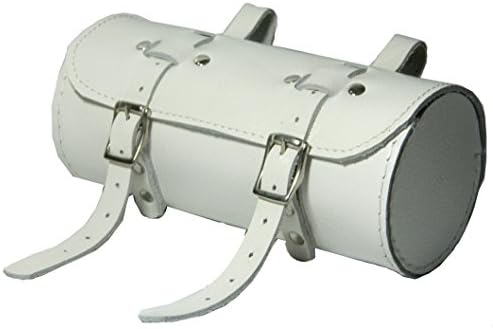 HERTE Genuine Leather Bicycle Round Saddle Bag Utility Tool Bag White
