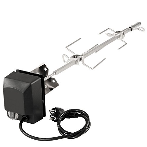 Edelstahl Grillspieß Set für Weber Spirit Grill, Serie E 200, E 300, S 200, S 300, inkl. 2x Fleischnadeln, Motor, Motorhalter, Drehspieß, Rotisserie, Drehspiess