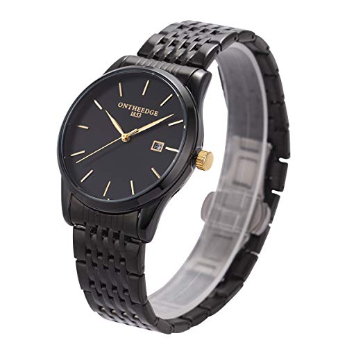 Reloj De Pulsera, para Hombre Minimalista Delgado Delgado SIBOSUN Calendario De Fecha Comercial Análogo - Dial Negro