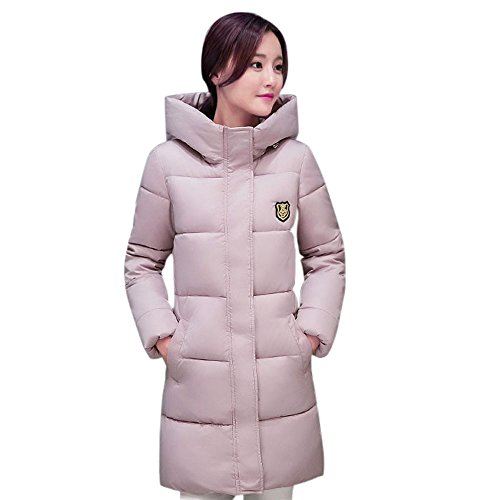 Preisvergleich Produktbild Damen Winterjacke Wintermantel kurz Ronamick Daunenjacken Mäntel Jacken Outwear Dicker Solide Slim Down Baumwolle Warm(XXL, Rosa)