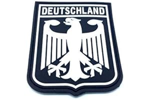 PATCH NATION Escudo de armas águila imperial, negro, PVC, parche Alemania