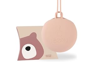 J. BØRN J.Børn Silikon Schnulleretui | Silikon Schnullerbox für unterwegs | Leicht zu reinigender Schnullerhalter | Schnulleraufbewahrung | Schnullerhalterbox für bis zu 3 Schnuller (Blush)