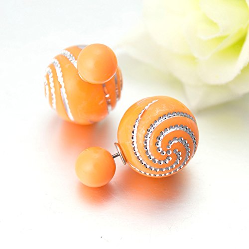 Doppelohrringe Perle Strass Bunt Kristall Modeschmuck Trend 2017 (Orange) Doppelohrringe Perle Strass Bunt Kristall Modeschmuck Trend 2017 (Orange) Bilder