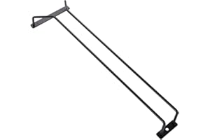 Diano Portabicchieri da vino nero, supporto per bicchieri da vino sotto l'armadio, scaffale per calici sotto lo scaffale, gancio per riporre bicchieri da vino per bar e cucina, 40,5 cm