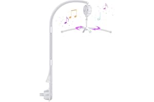 LUOHONG Supporto per Giostrina,Supporto Giostrina Lettino Regolabile Culla Braccio Mobile,Adatto per Lettini e Fasciatoi,Con Carillon Elettrico e Gancio a Croce