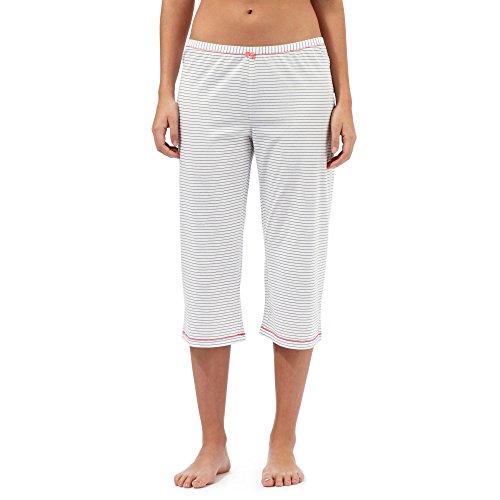Lounge & Sleep Womens Tall White Striped Cropped Pyjama Bottoms 18