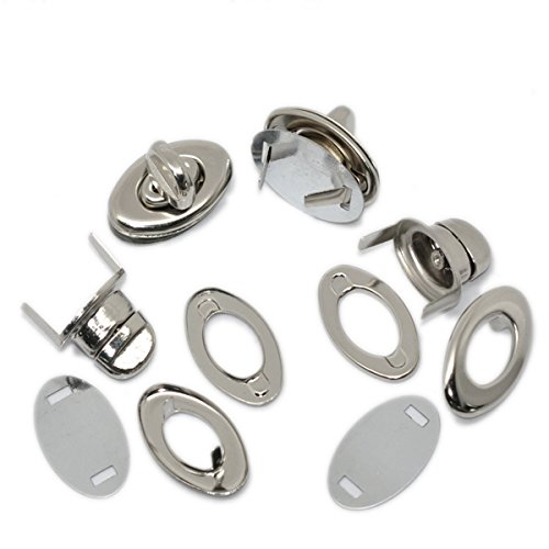 10 Silberfarben, Housweety Drehverschluss für Handtaschen / Portemonnaie 3,5 x 3,3 cm (1 3 / 8 „, 1 x 2 / 8 Zoll) - 3