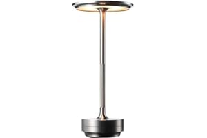 TIMPFEE Lampe de table métallique sans fil, en forme de I, rechargeable, étanche, contrôle tactile, lumières décoratives LED pour restaurant, bar