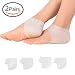 Produktbild PRETTY SEE Fersenschutz Fußpflege Fersensporn Bandage Fersensocke  aus Silikon-Gel bei Schwellung Schmerzen atmungsaktiv, 2 Paar, weiß