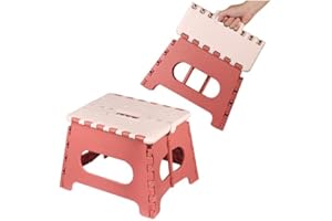 Sbomi Faltbar Küchenhocker Klapptritt Bad-Hocker Klappbar Garten Klappstuhl Klein Kinderfußbank Kindertritt Aufstiegshilfe Waschbecken Für Kinder Erwachsene (18 cm hoch – rot)