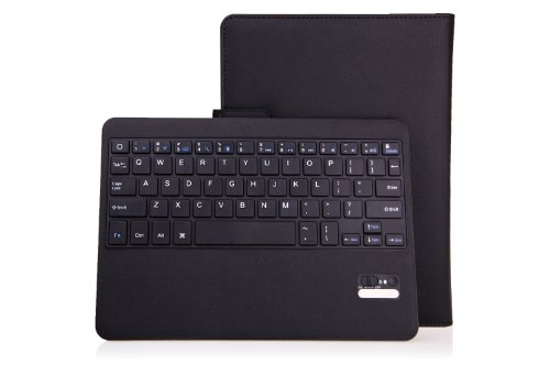 MoKo Abnehmbare Wireless Bluetooth Tastatur Drahtlose QWERTY Keyboard mit PU Leder Tasche Schutzhülle Ledertasche Lederhülle Hülle Case für Samsung Galaxy Tab PRO 10.1 SM-T520N Android Tablet, SCHWARZ - 4