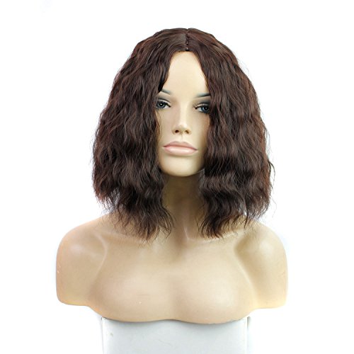 Royalvirgin short brown wig Curly Wave For Party Cheap Price Bob Cut Wig Synthetic Hair Extensions For Black Woman