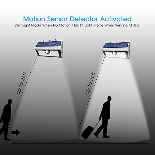 Litom Solarleuchten, Solar Wandleuchte,Solar Außenleuchte 20 helle LED drahtlose Solarleuchte fürGarten, Zaun, Garten, Garten Deko, Garage, Treppe usw. Silber 2 Stück - 5