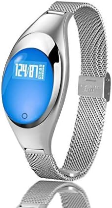 Women Fashion Smart Watch,2017 New Smart Bracelet Z18 with Blood Pressure Measure Heart Rate Monitor Pedometer IP67 Waterproof Bluetooth Wristband for Android and IOS (Gold/silver/Black) (Silver)