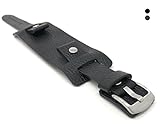 Leder Uhrenarmband 20mm, Motorradfahrer, Biker, Schwarz, oval, auch verfügbar in braun, Uhrenband