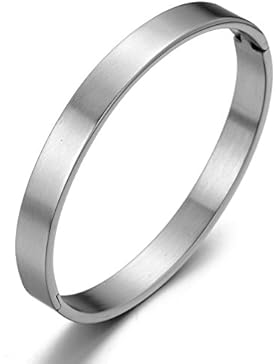 Klassiker Herren Damen Armband Armreif aus Edelstahl Farbe Silber Satiniert