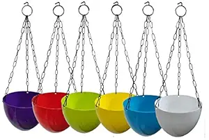 Truphe Multicolour Hanging Pots for Garden and Balcony - Nest Pots 6 Pieces