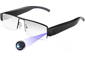 HopeGem Mini Cámara Gafas Ocultas - Cámaras Portátil Espía De Camuflaje Full HD 1080P para Charlas De Negocios/Entrevistas co