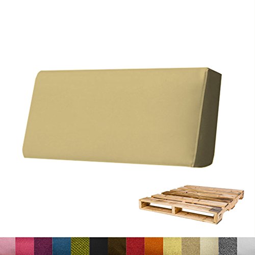 Arketicom Pallett-One, Beck cojín para sofá Euro Pallet en varias medidas y colores, poliuretano alta densidad HD mezcla de algodón para terrazas y jardines. 1000% Made in Italy, Canapa, 80x30x15