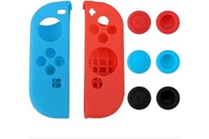 SWEET ALICE Coque de protection 8 en 1 en silicone souple avec joysticks pour manette de commutateur