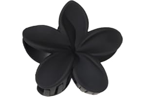 WAMBERE Lot de 2 pinces à cheveux en forme de fleur pour femme - En plastique antidérapant - Pour femme et fille - Pour un port quotidien - Noir