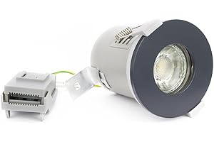 LIEBER Anthracite GU10 Fire rated IP65 downlight for ceilings in The Bathroom, Bedroom, Kitchen Lighting