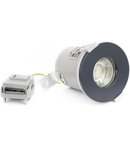 Bathroom Square Downlight IP44 Waterproof Rated Spotlight GU10 Black Chrome - View #5