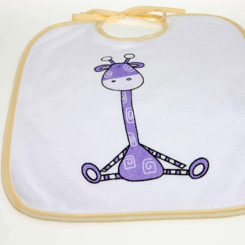 natubini Lätzchen 7-er Set, bunte Safari-Freunde, 7-Tage-Lätzchen Set aus weißem flauschigem Frottee mit Jersey-Einfassung, Einheitsgröße - 5