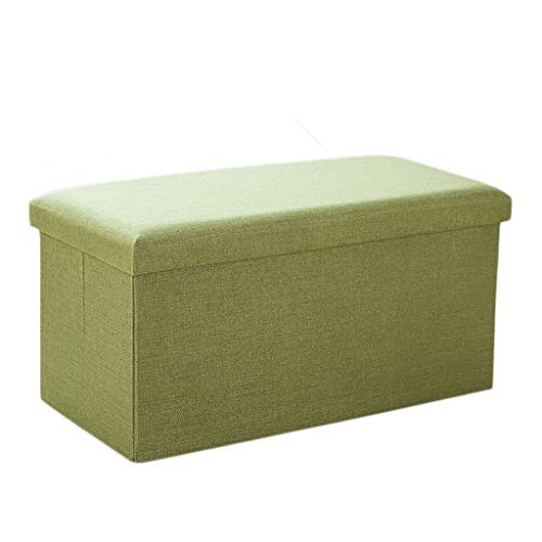 Aufbewahrungsboxen KKY-Enter Faltbare Osmanische Baumwolle Sackleinen Haushaltslagerhocker Maximale Belastbarkeit 150kg -76 * 38 * 38cm (Farbe : Green)