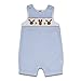 "Flopsy Mopsy" Baby Boy Blue Seercucker Smocked Romper. 3-6 Months
