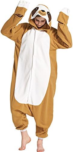 DATO Unisex Animal Pyjamas Cosplay Onesie Sloth Adult Kigurumi Nightwear