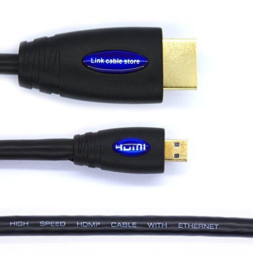 LCS – 0.5M – Micro HDMI Kabel 1.4 / 2.0 – FULL HD 1080p / Ultra HD 2160p – Hochgeschwindigkeits mit ETHERNET und 3D – Dreifach-Abschirmung – Vergoldete kontakte – Unterstützt neuen Technologien ARC – CEC – Deep Color und x.v.Color – Kompatibel mit dem neuen Tablet-PC - 4